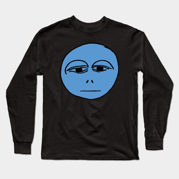 A blue, sad face. Long Sleeve T-Shirt by Luggnagg